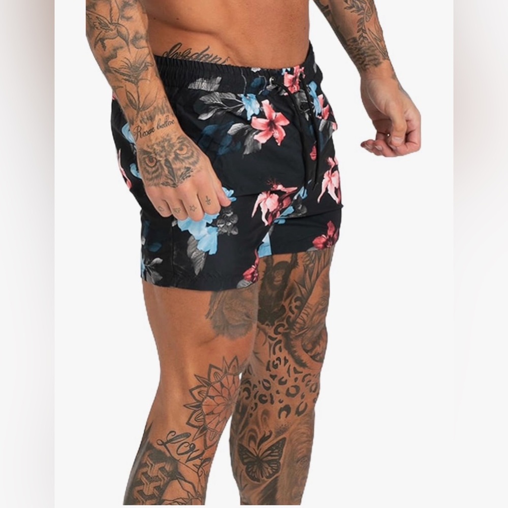 GINGTTO Men's Beach Shorts Bathing Suits with Mesh Lining